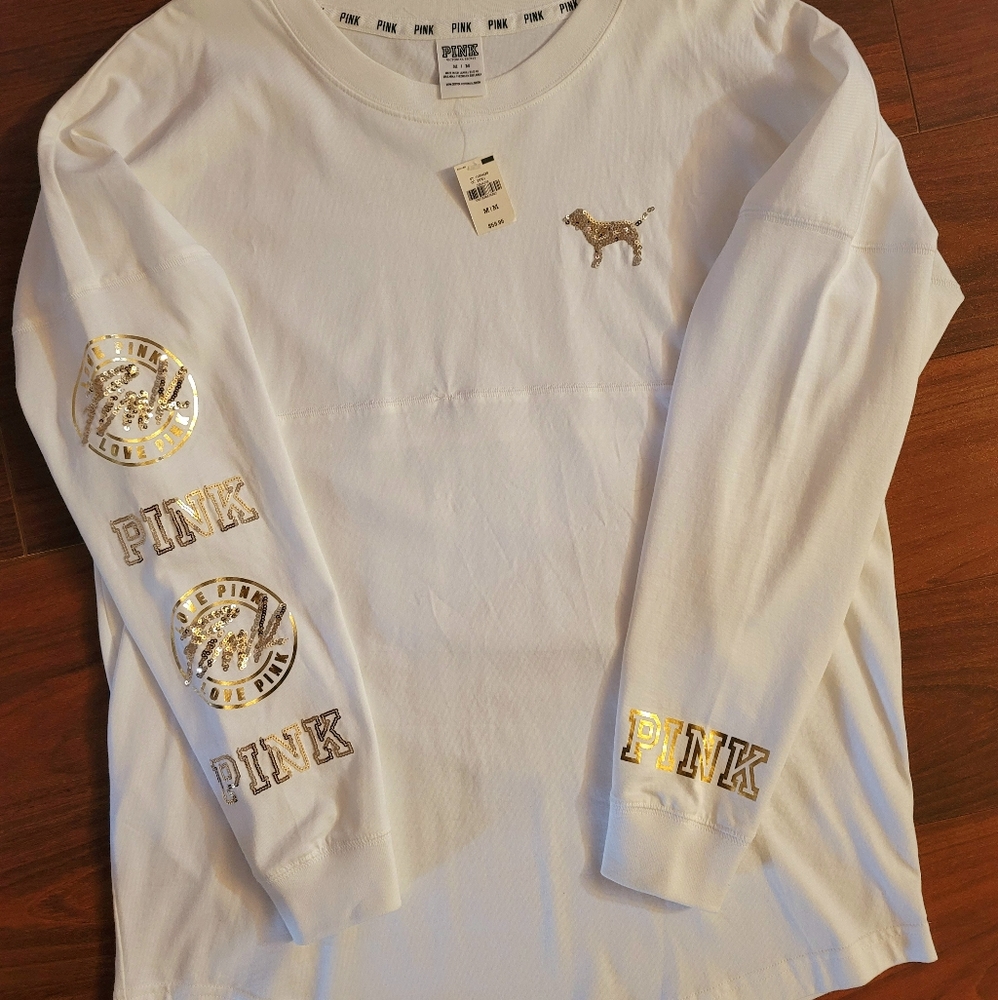 VS PINK NWT bling crew